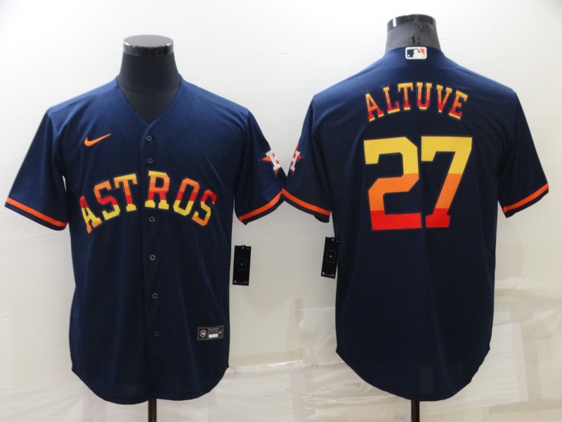 Men's Houston Astros Jose Altuve #27 Navy Jersey
